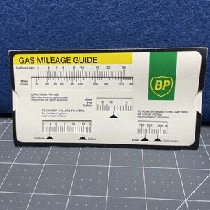 BP Gas Mileage Guide Slide Chart Cardboard British Petroleum Advertisement 1970